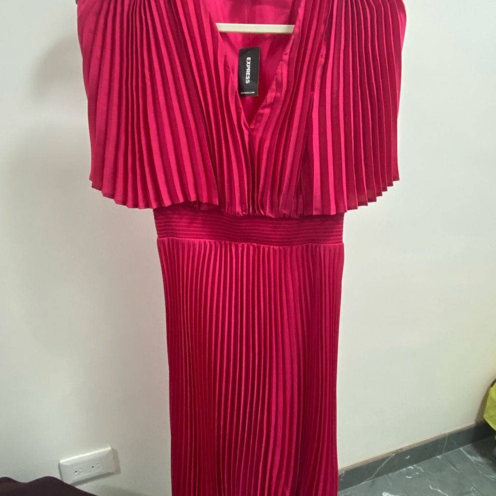 New Express Vibrant Pink Maxi Dress
